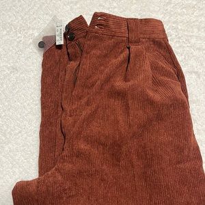 Madewell dusty redwood corduroy high-rise tapered pants